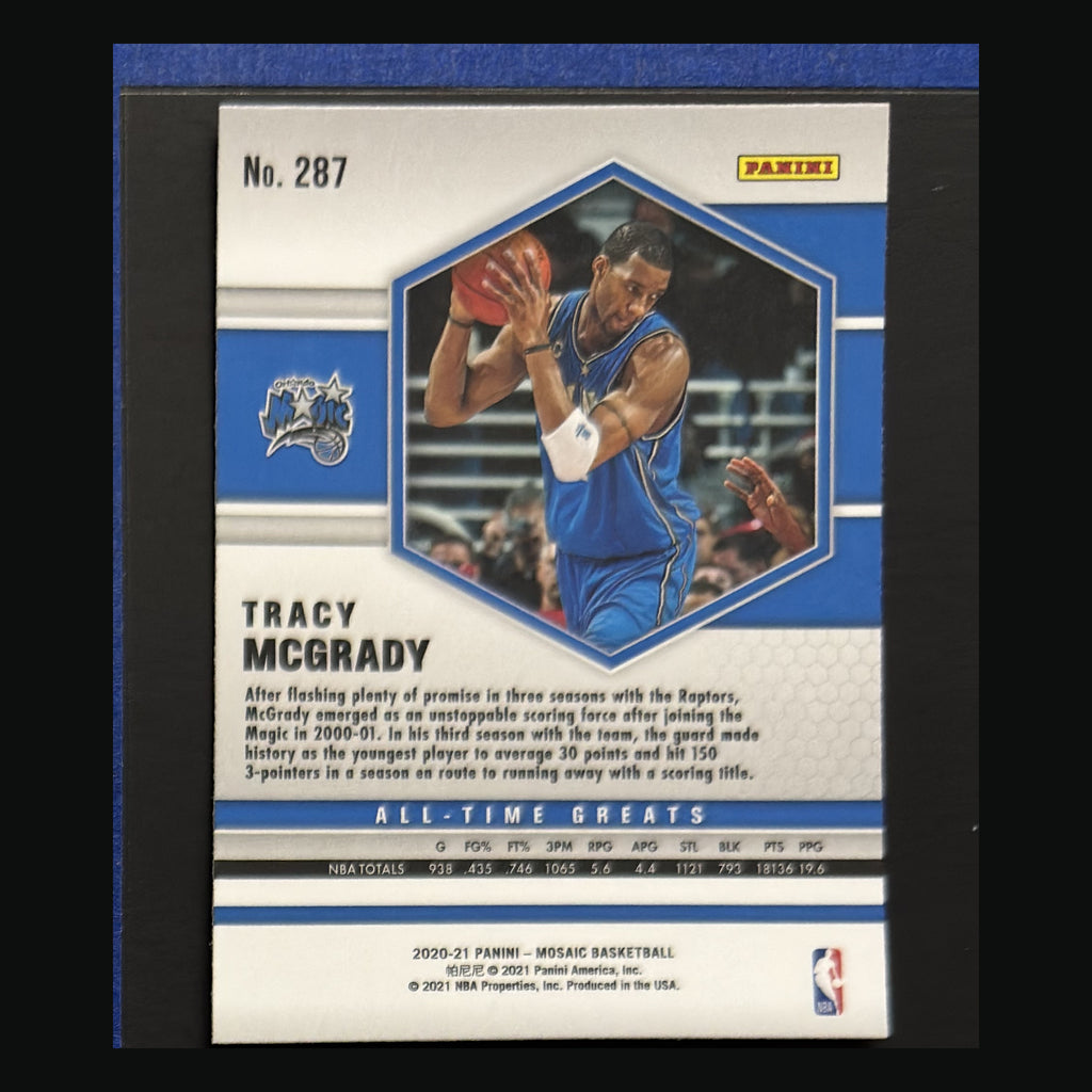 2020-21 Panini Mosaic All-Time Greats Tracy McGrady #287 back