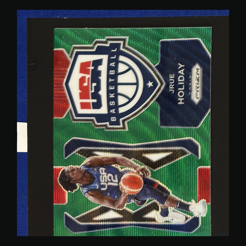 Front of 2021-22 Panini Prizm USA Basketball Green Wave Jrue Holiday #8
