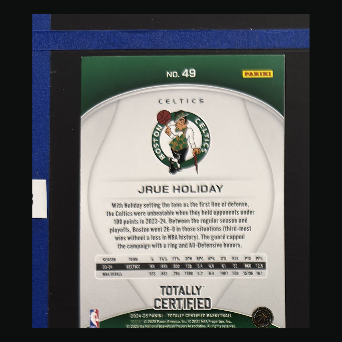 2024-25 Panini Totally Certified Mirror Jrue Holiday #49 — back