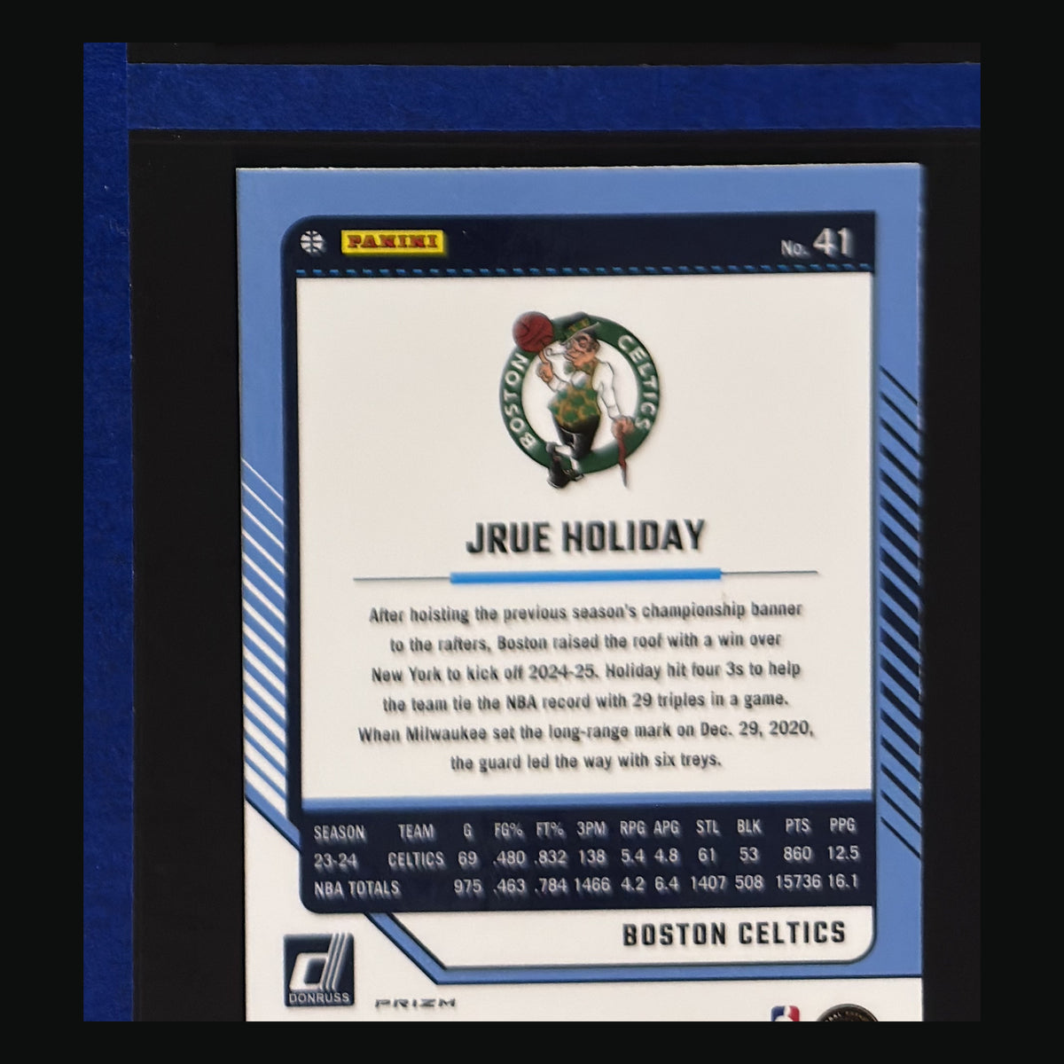 2024-25 Panini Donruss Optic Silver Holo Prizm Jrue Holiday #41 — back