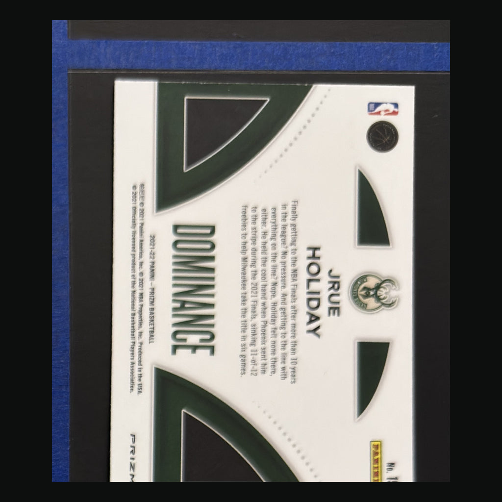 2021-22 Panini Prizm Dominance Green Wave Prizm Jrue Holiday #19 — back