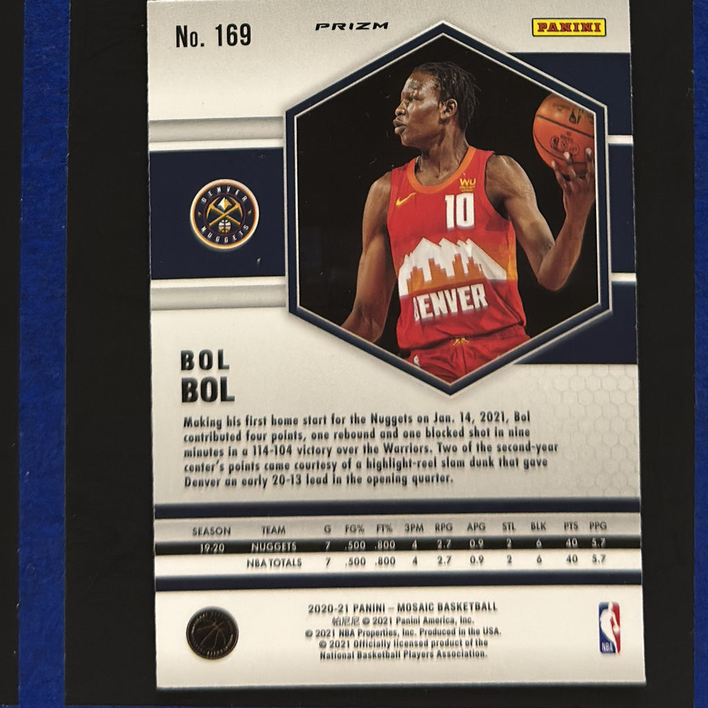 2020-21 Panini Mosaic Gold Mosaic Bol Bol #169 — back view