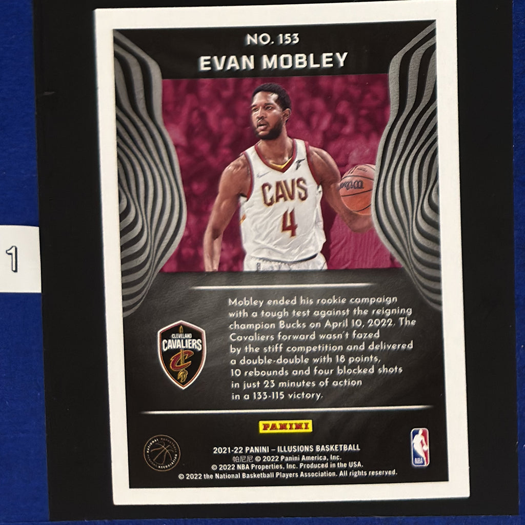2021-22 Panini Illusions Evan Mobley RC #153 — back view