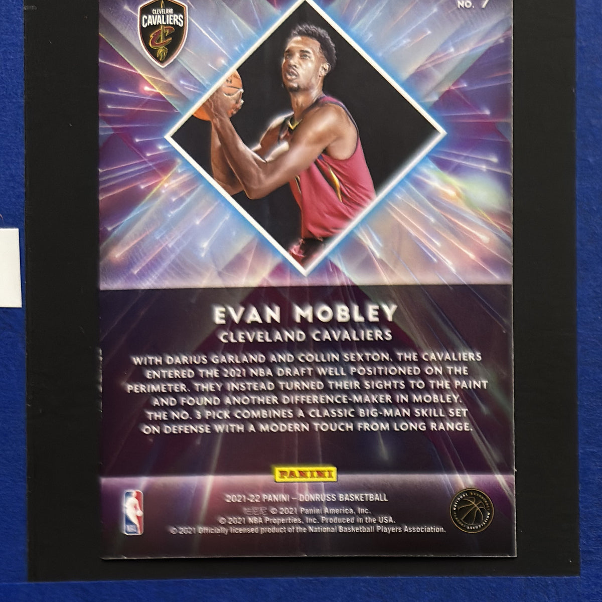 2021-22 Panini Donruss Great X-Pectations Evan Mobley RC #7 — back view
