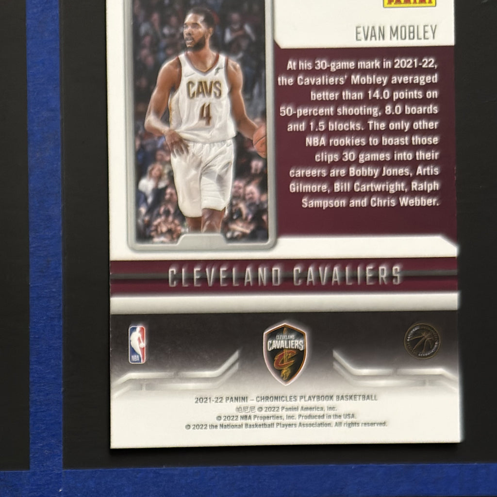 2021-22 Panini Chronicles Playbook Evan Mobley RC #287 — back view