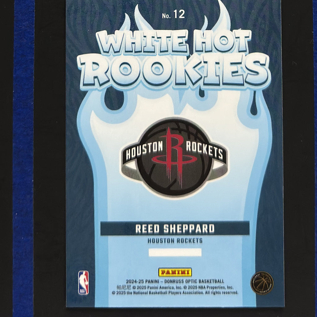 2024-25 Panini Donruss Optic White Hot Rookies Reed Sheppard RC #12 — back view