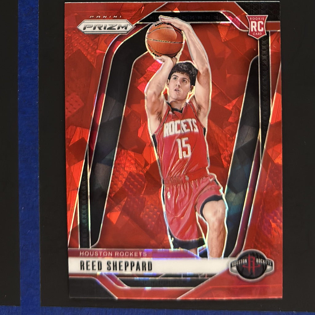 2024-25 Panini Prizm Red Cracked Ice Reed Sheppard RC #268 — front view