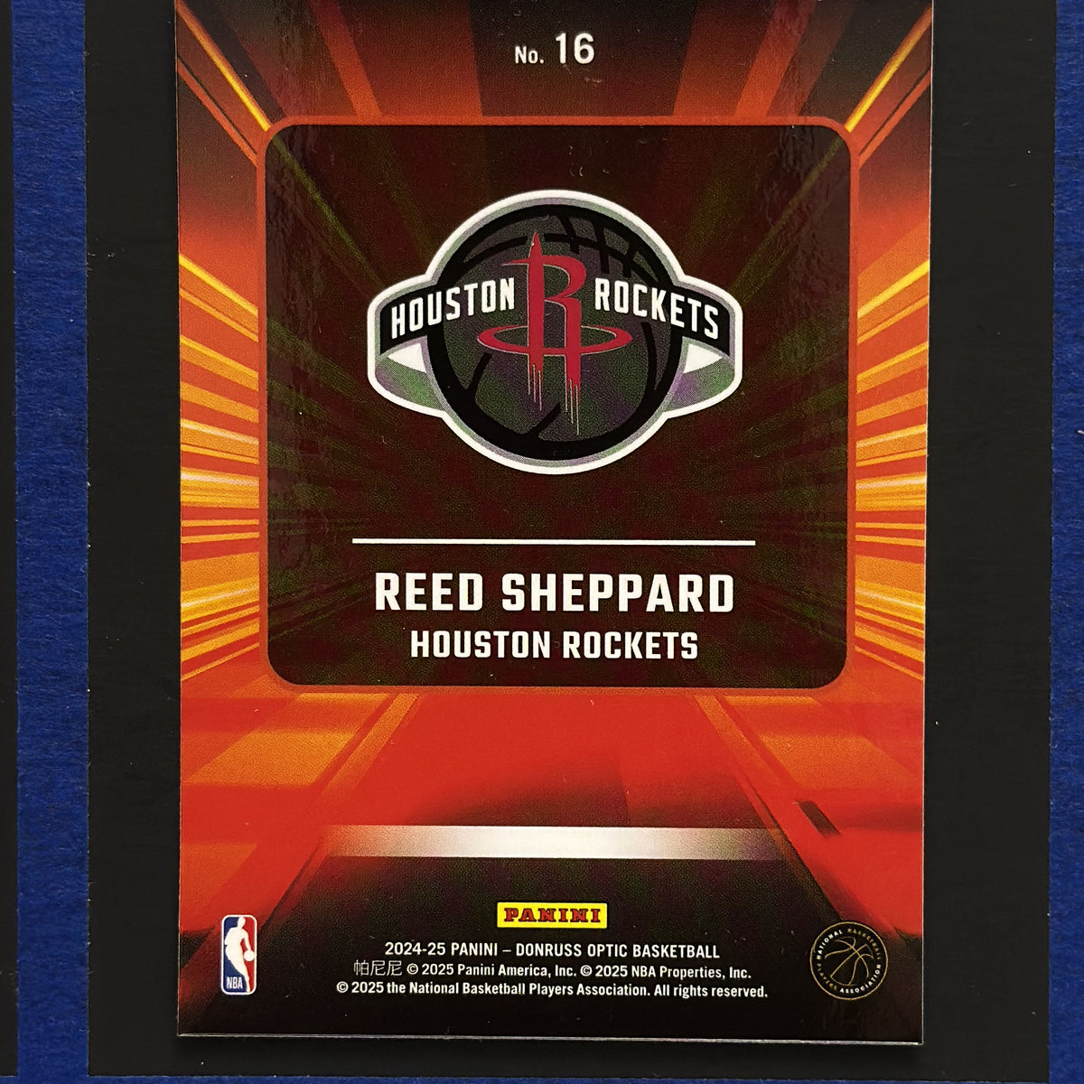 2024-25 Panini Donruss Optic Express Lane Reed Sheppard RC #16 — back view