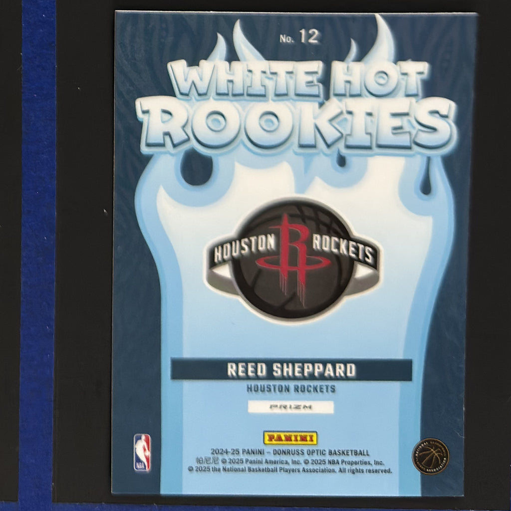 2024-25 Panini Donruss Optic White Hot Rookies Silver Reed Sheppard RC #12 — back view