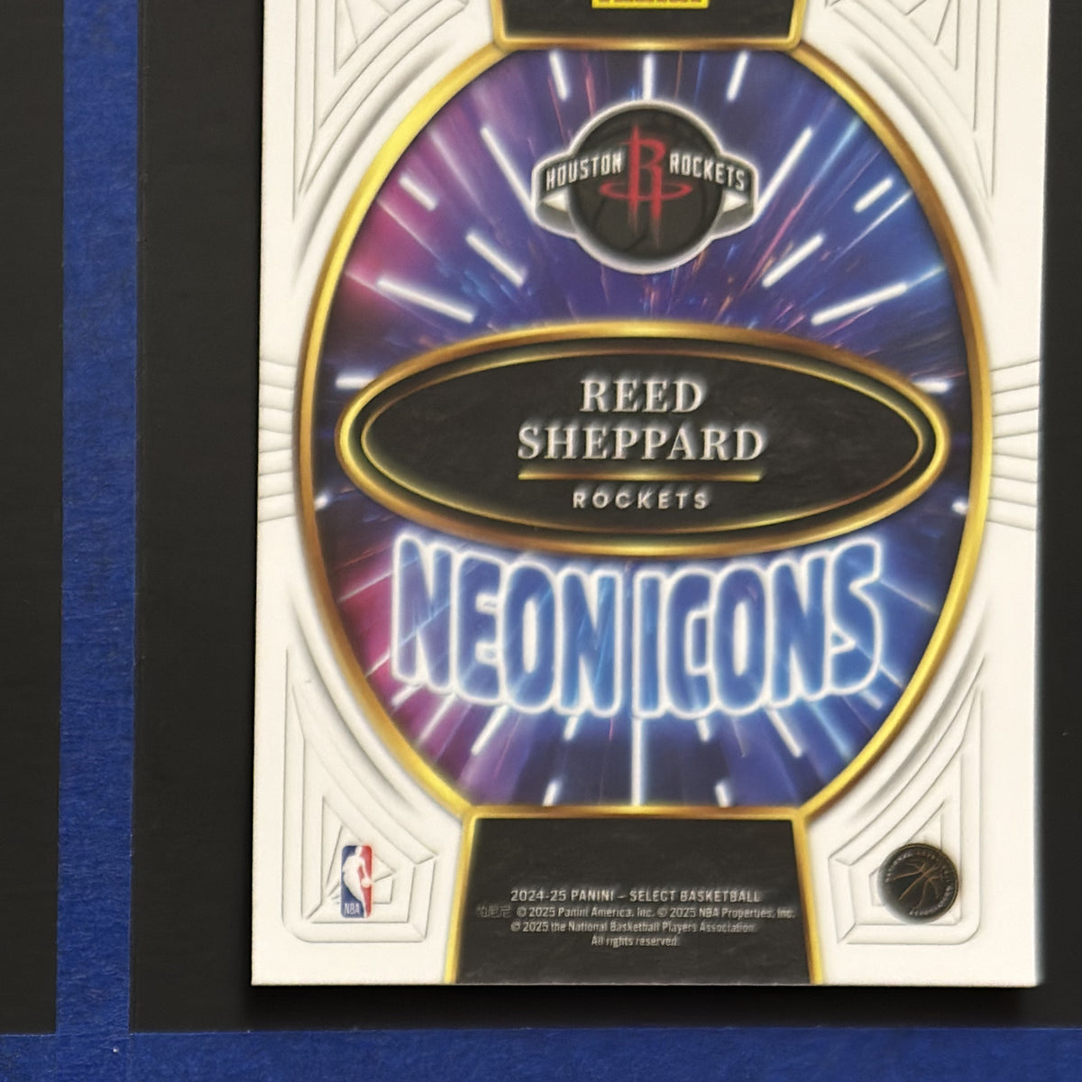 2024-25 Panini Select Neon Icons Reed Sheppard RC #13 — back view