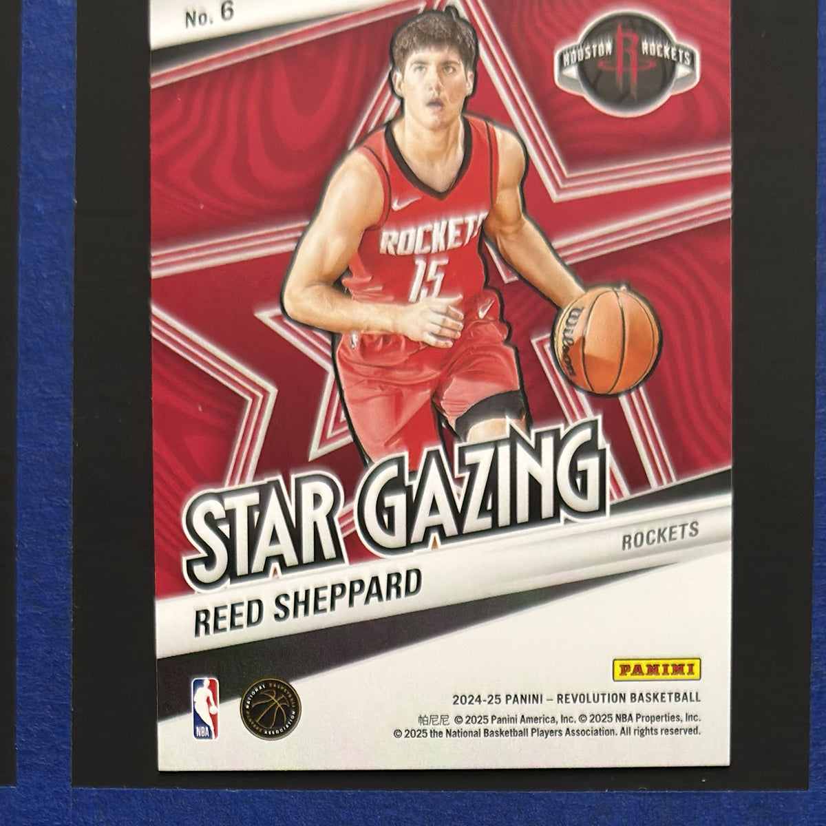 2024-25 Panini Revolution Star Gazing Reed Sheppard RC #6 — back view