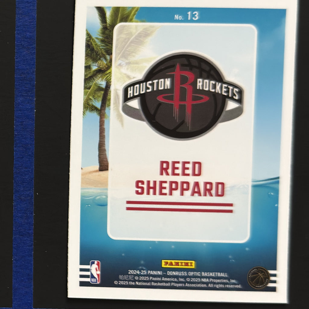 2024-25 Panini Donruss Optic Splash! Reed Sheppard RC #13 — back view