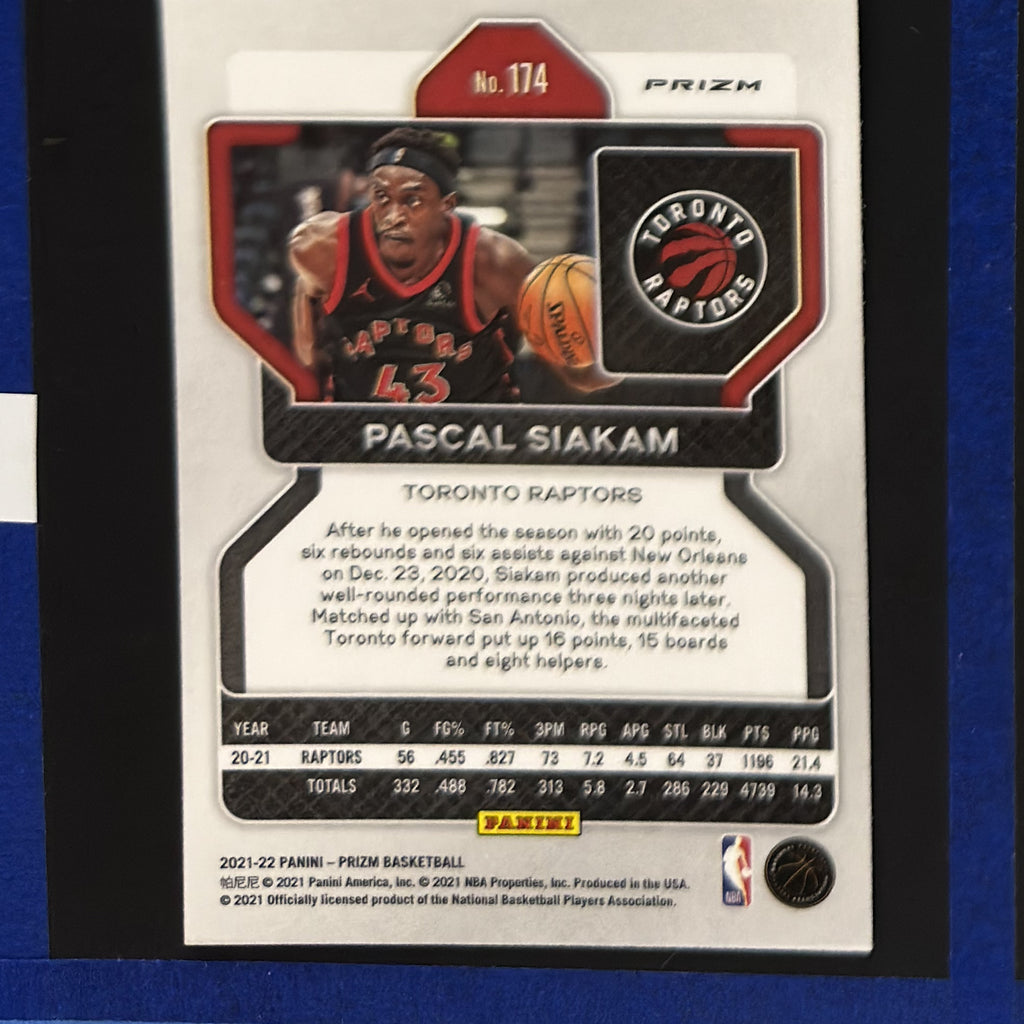 2021-22 Panini Prizm Purple Wave Pascal Siakam #174 — back view