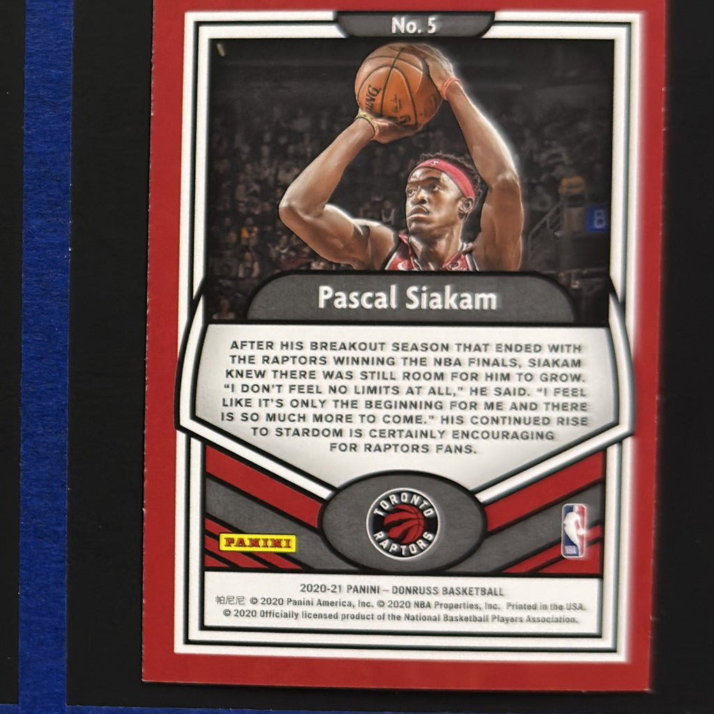 2020-21 Panini Donruss Complete Players Pascal Siakam #5 — back view