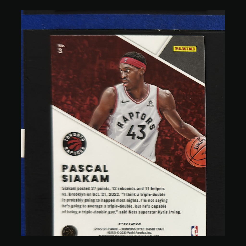 2022-23 Panini Donruss Optic Winner Stays Purple Prizm Pascal Siakam #3 — back image