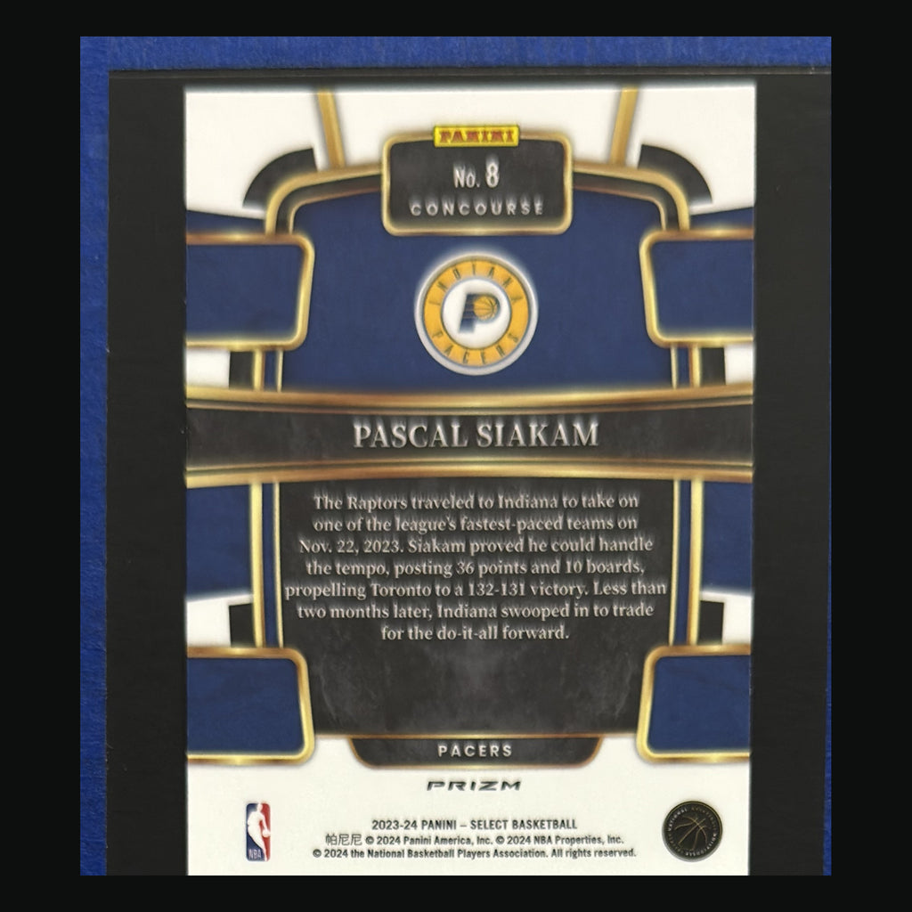 2023-24 Panini Select Concourse Red Cracked Ice Prizm Pascal Siakam #8 — back image