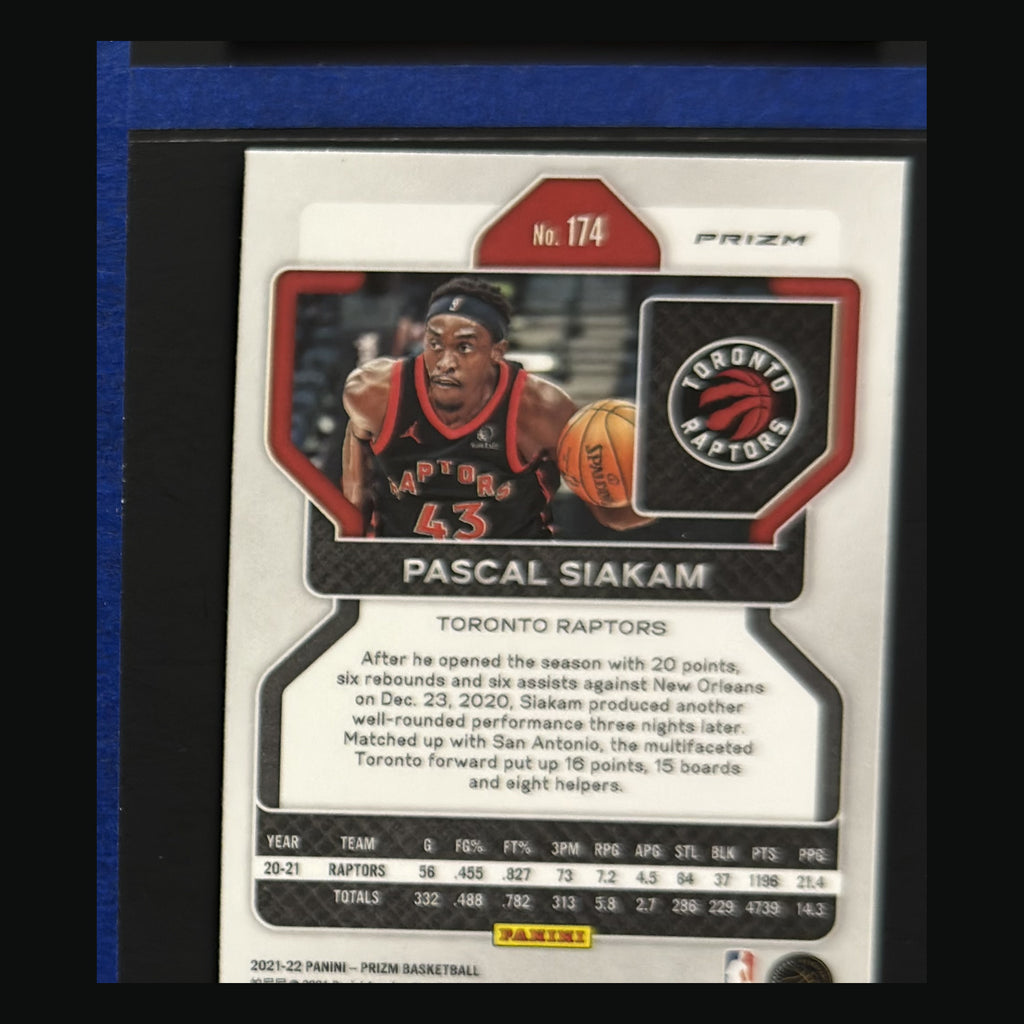 2021-22 Panini Prizm Green Prizm Pascal Siakam #174 — back image