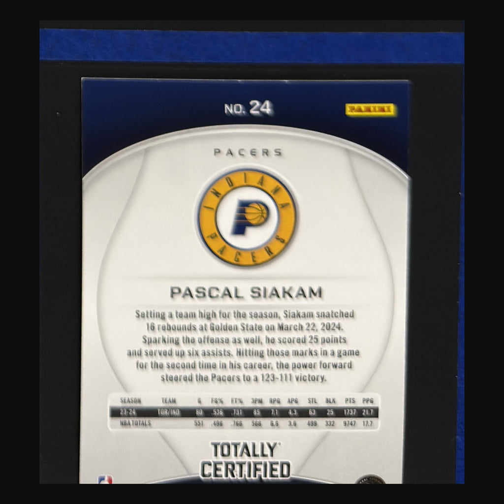 2024-25 Panini Totally Certified Pascal Siakam #24 — back view
