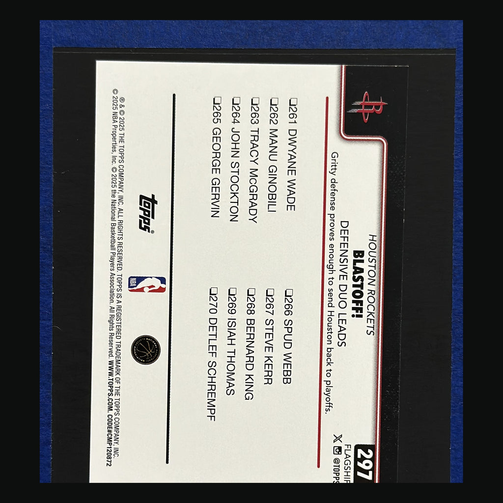 2025-26 Topps Basketball Sandglitter Amen Thompson #297 — back view