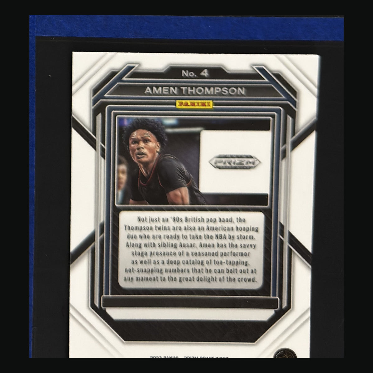 2023 Panini Prizm Draft Picks Amen Thompson #4 — back view