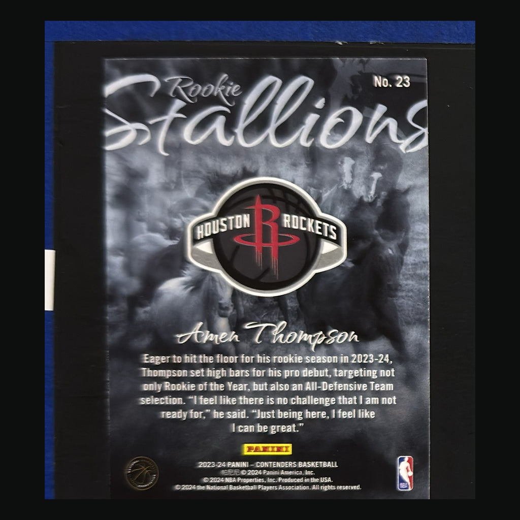 2023-24 Panini Contenders Rookie Stallions Amen Thompson #23 — back view