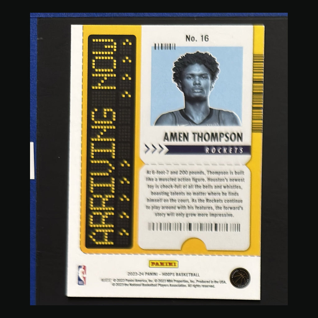 2023-24 Panini NBA Hoops Arriving Now Amen Thompson #16 — back view