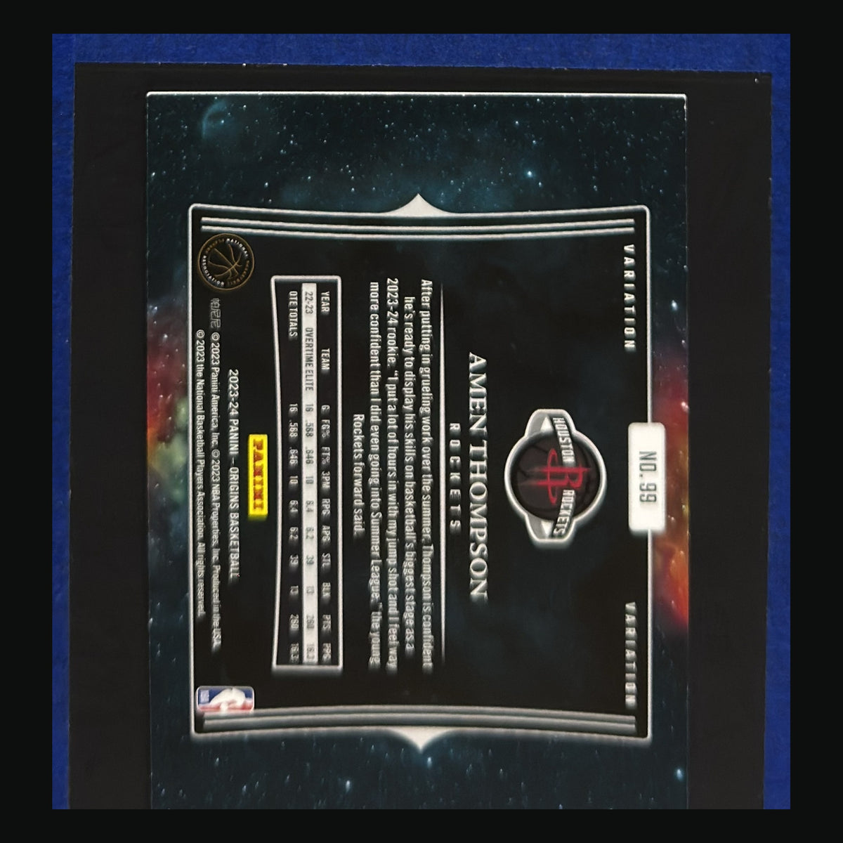 2023-24 Panini Origins Amen Thompson #99 — back view