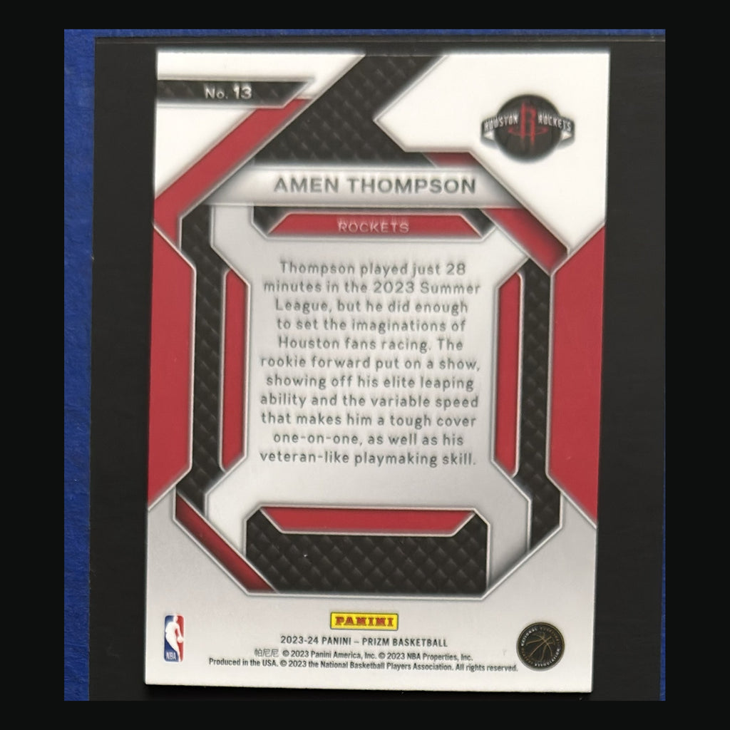2023-24 Panini Prizm Emergent Amen Thompson #13 — back view