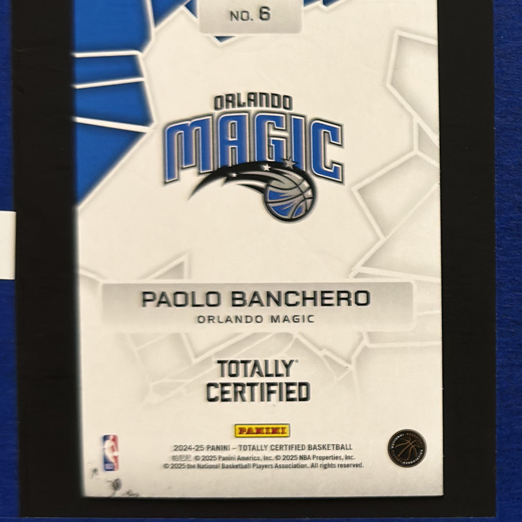 2024-25 Panini Totally Certified Rock the Rim Mirror Paolo Banchero #6 — back view