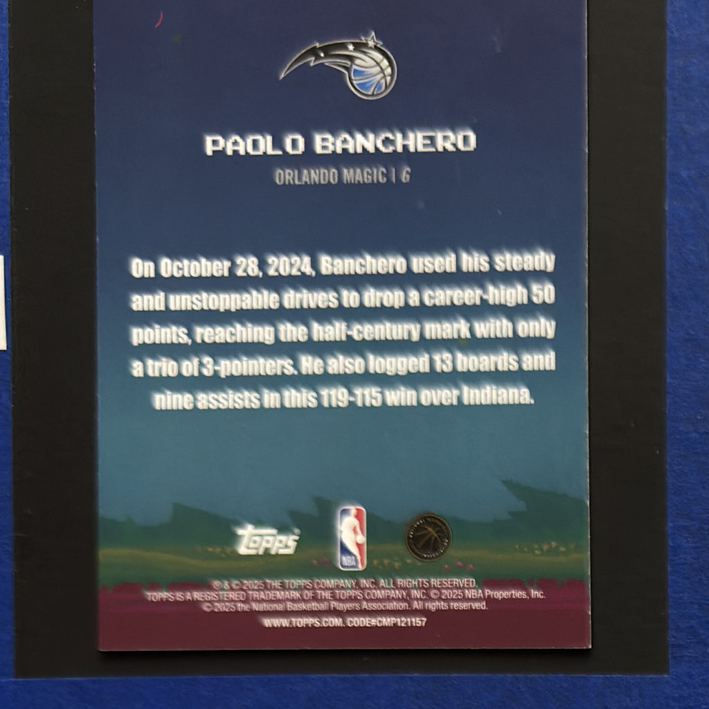 2025-26 Topps 8-Bit Ballers Paolo Banchero #8B-9 — back view