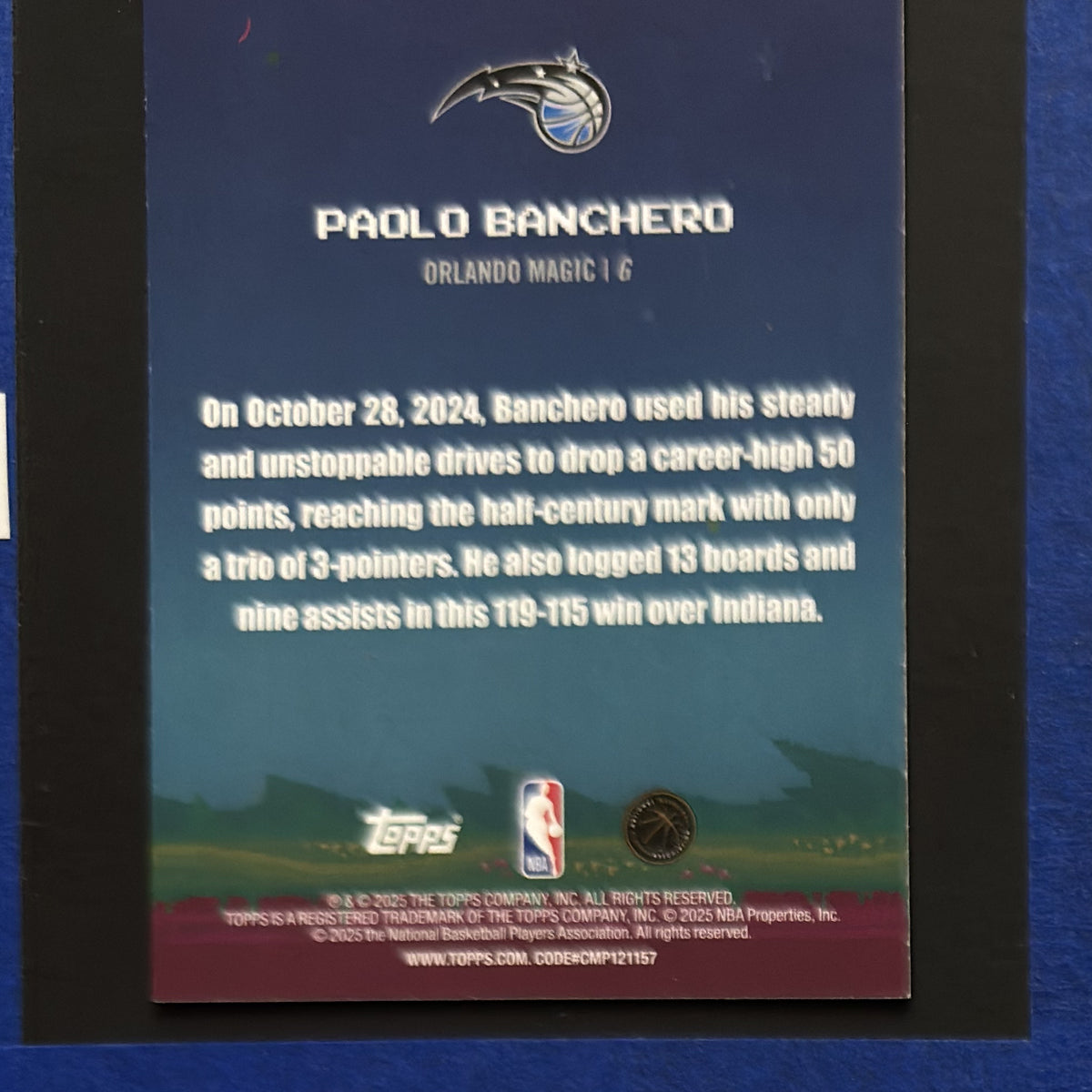 2025-26 Topps 8-Bit Ballers Paolo Banchero #8B-9 — back view