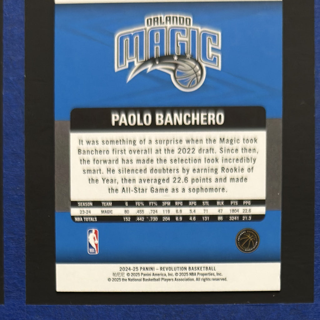 2024-25 Panini Revolution Paolo Banchero #67 — back view