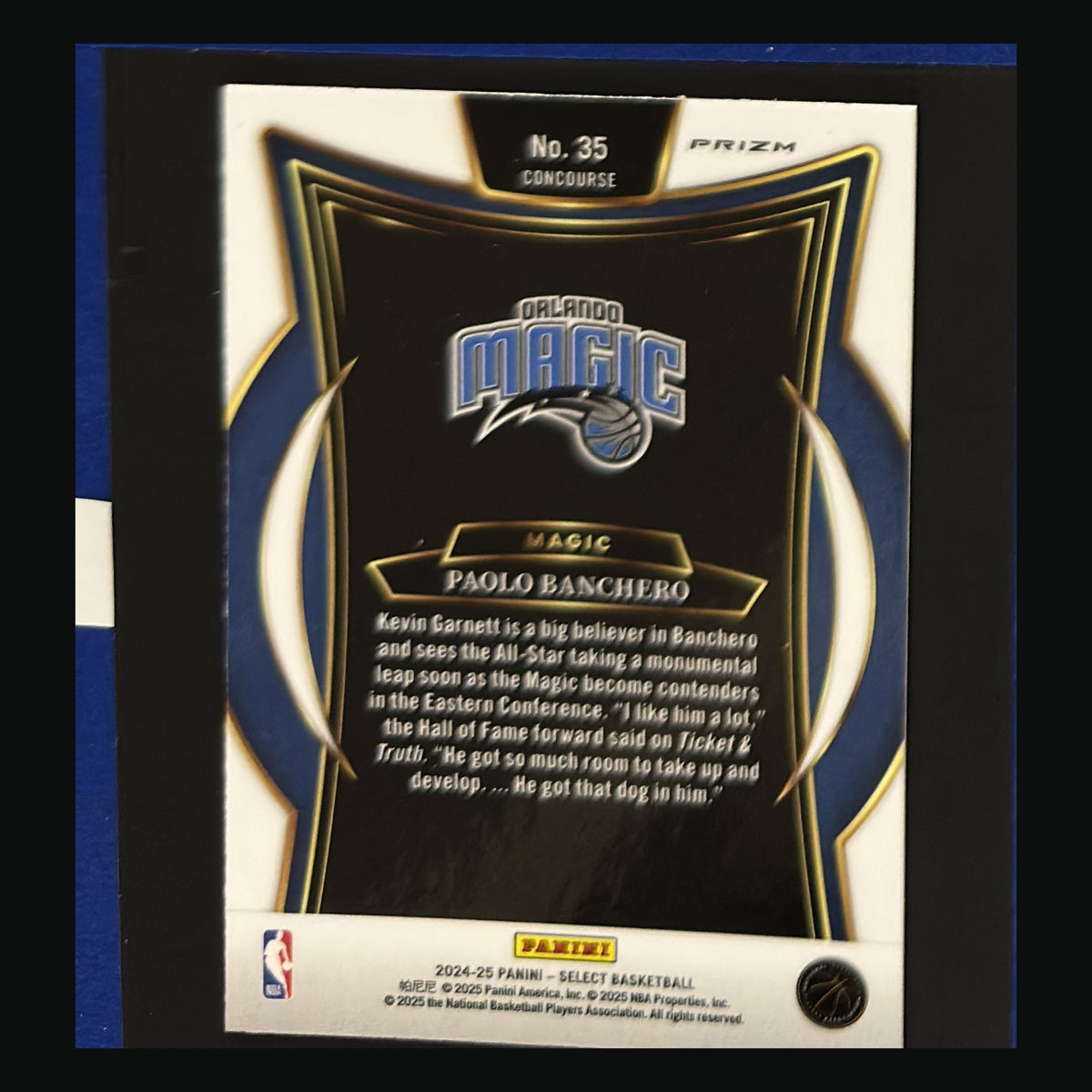 2024-25 Panini Select Paolo Banchero #35 - back
