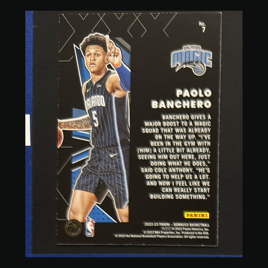 2022-23 Panini Donruss Great X-Pectations Paolo Banchero #7 - back