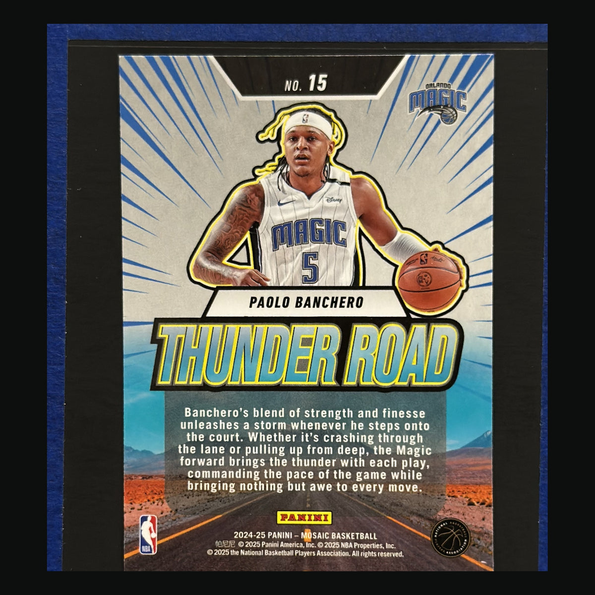 2024-25 Panini Mosaic Thunder Road Paolo Banchero #15 - back