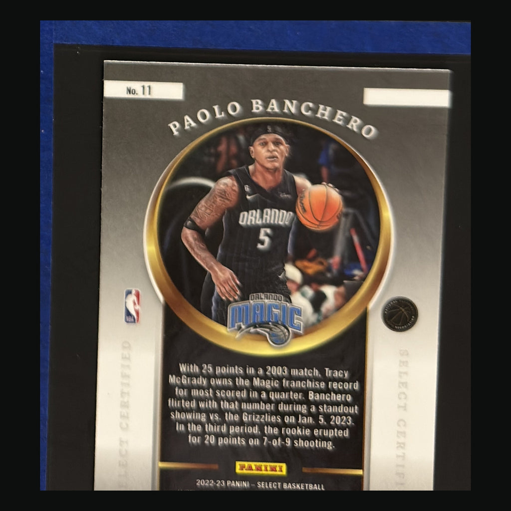 2022-23 Panini Select Select Certified Paolo Banchero #11 - back