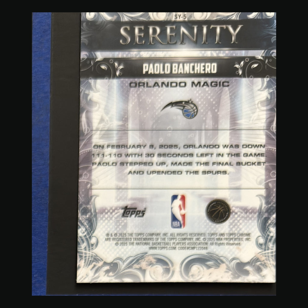 2025-26 Topps Chrome Serenity Paolo Banchero #SY-5 - back