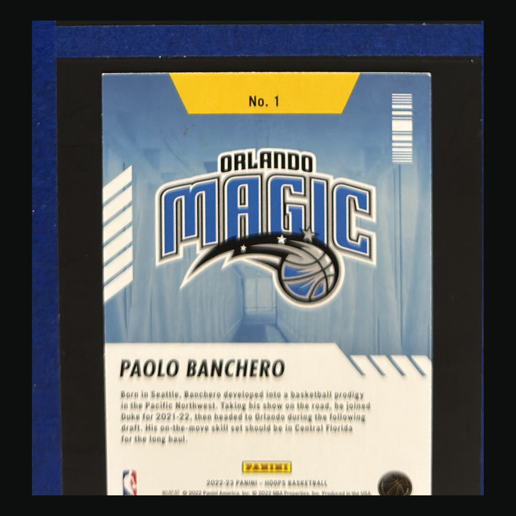 2022-23 Panini NBA Hoops Arriving Now Paolo Banchero #1 — back view