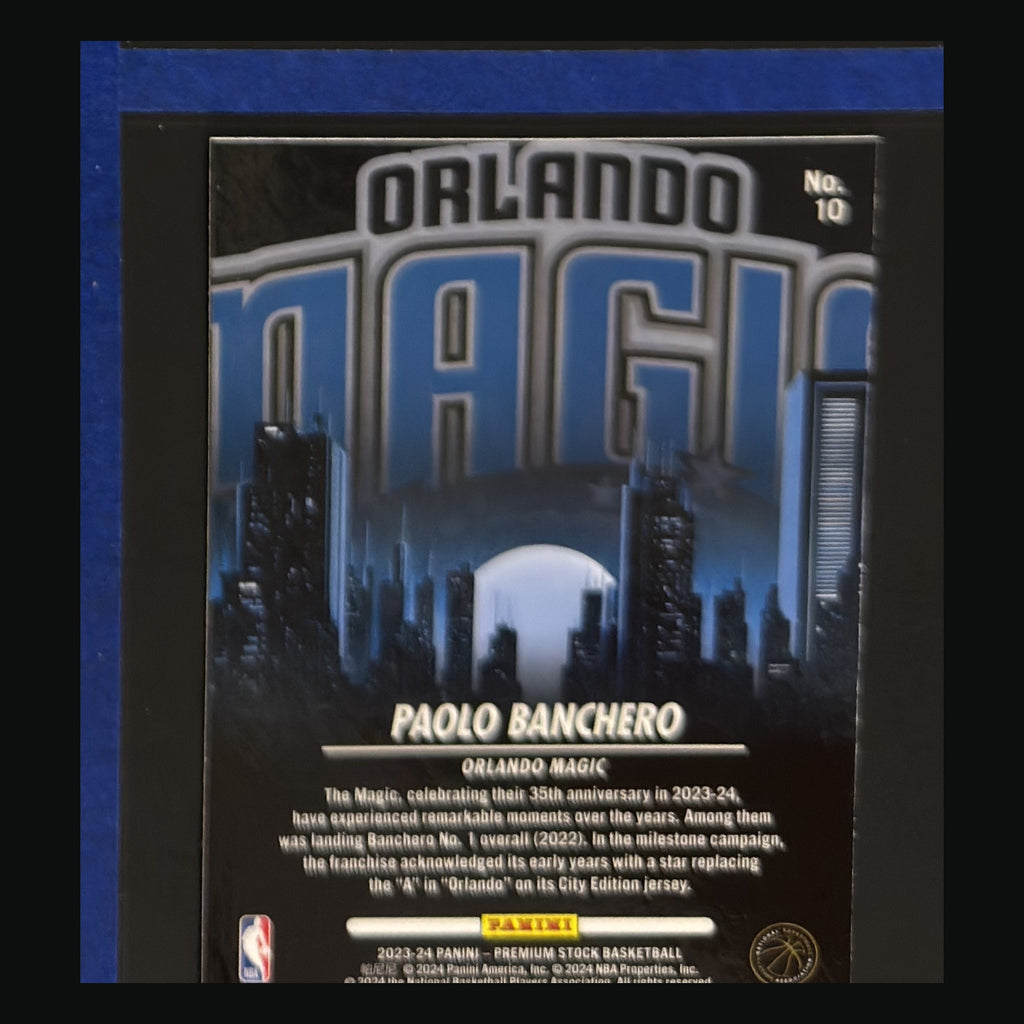 2023-24 Panini NBA Hoops Premium Stock City Edition Paolo Banchero #10 — back view