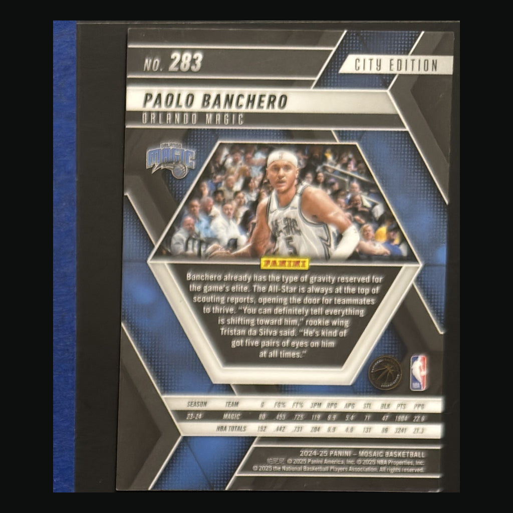 2024-25 Panini Mosaic City Edition Paolo Banchero #283 — back view