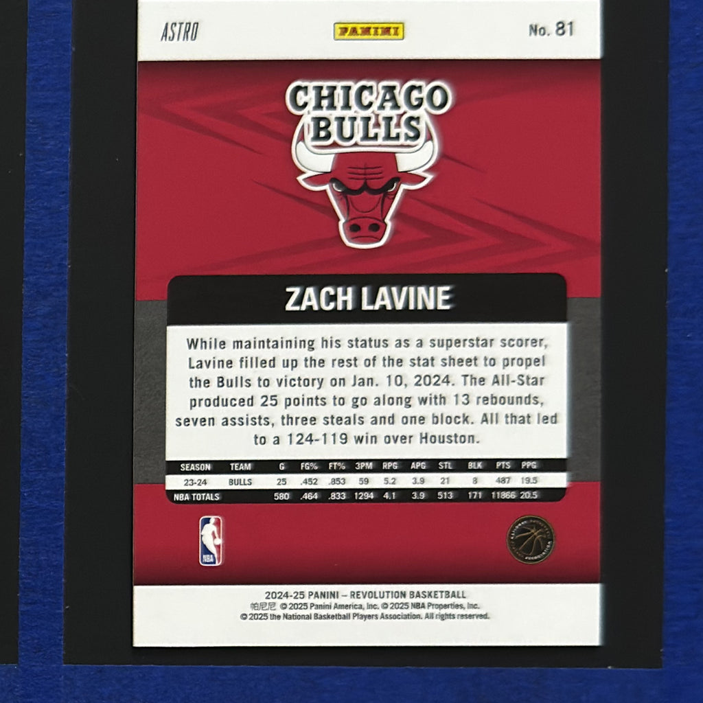2024-25 Panini Revolution Astro Zach LaVine #81 — back view