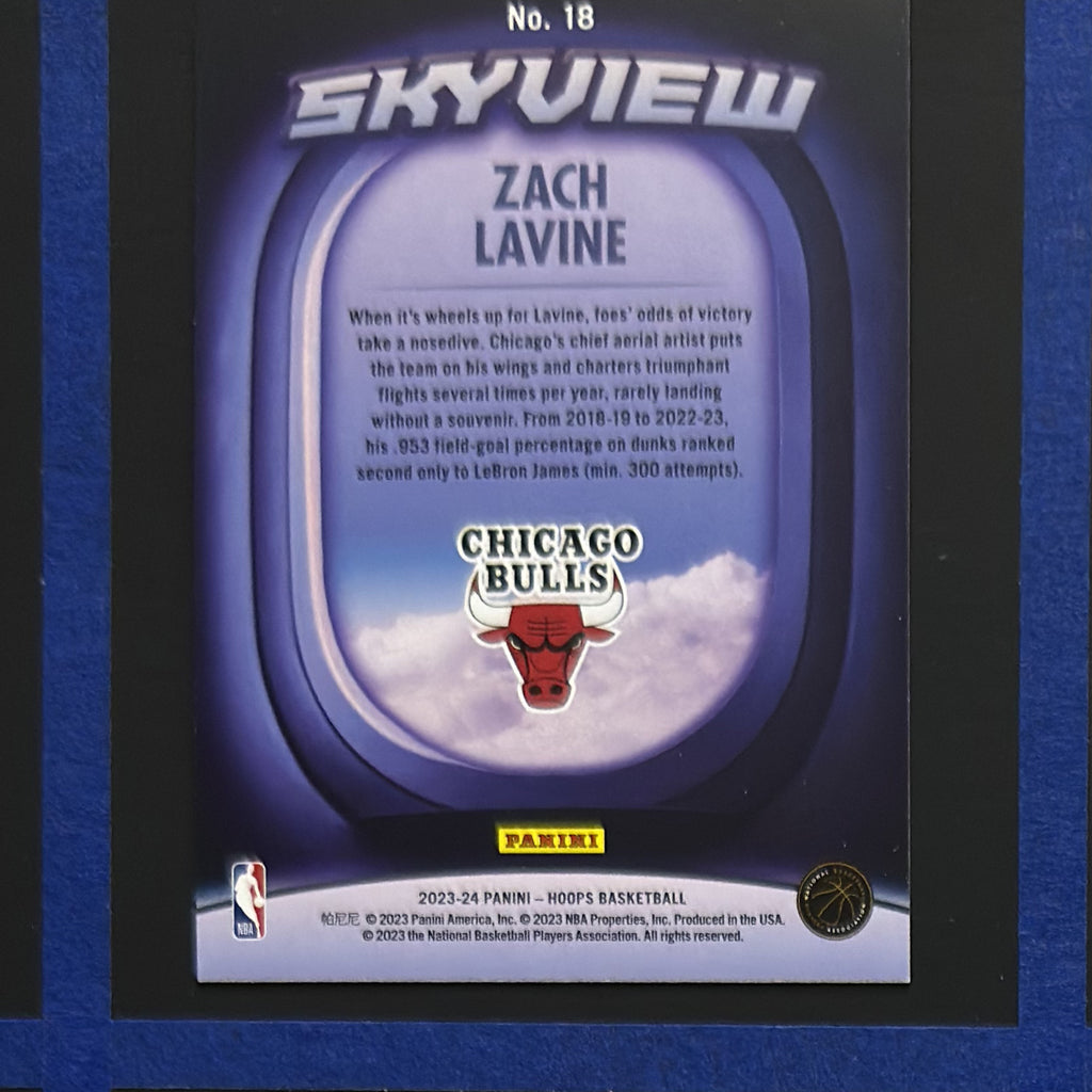 2023-24 Panini NBA Hoops Skyview Zach LaVine #18 — back view