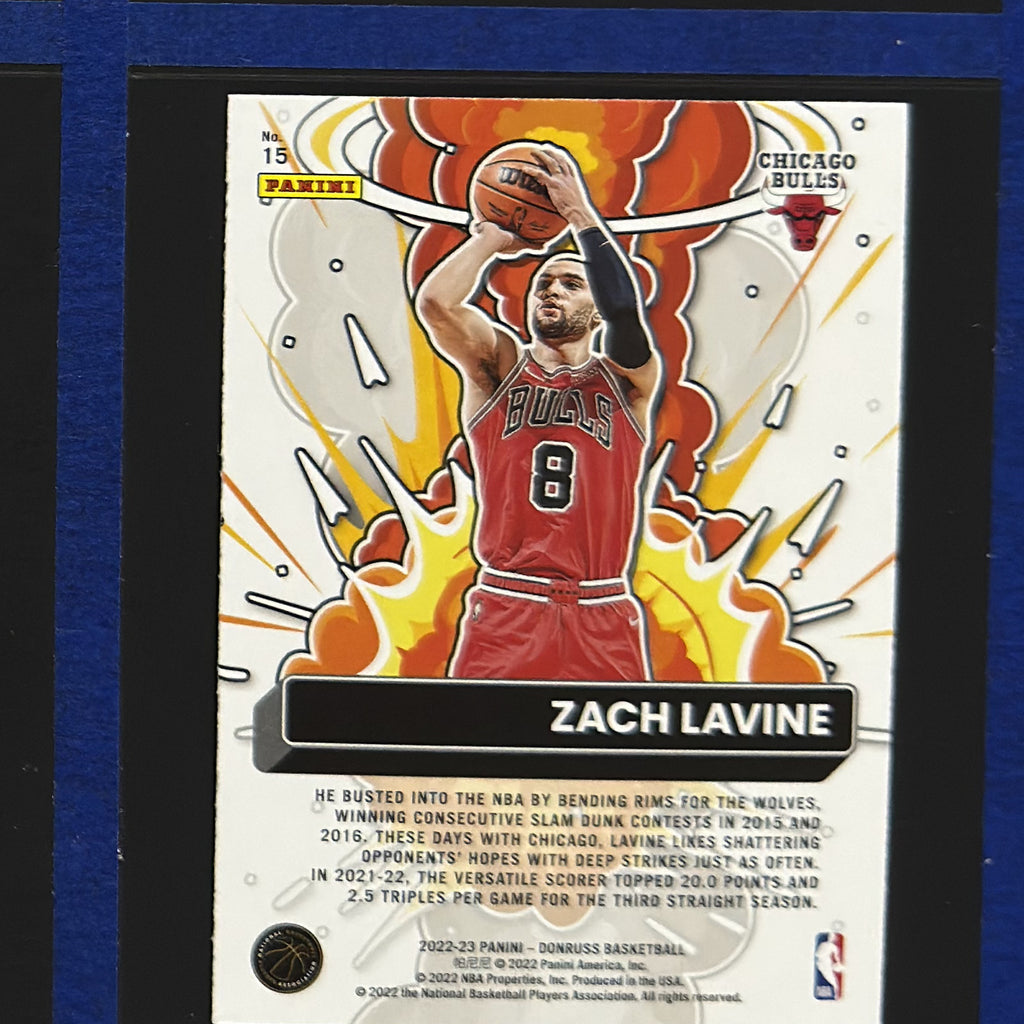 2022-23 Panini Donruss Bomb Squad Zach LaVine #15 — back view