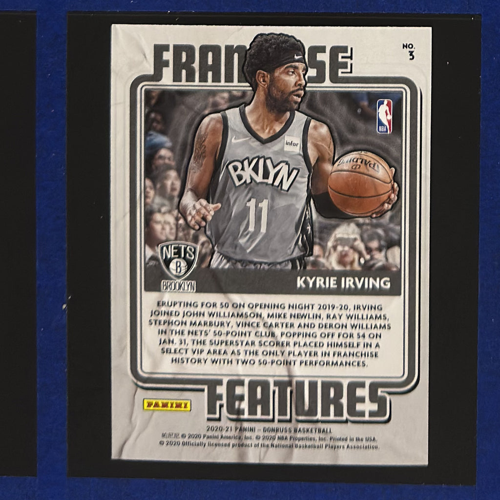 2020-21 Panini Donruss Franchise Features Kyrie Irving #3 — back view