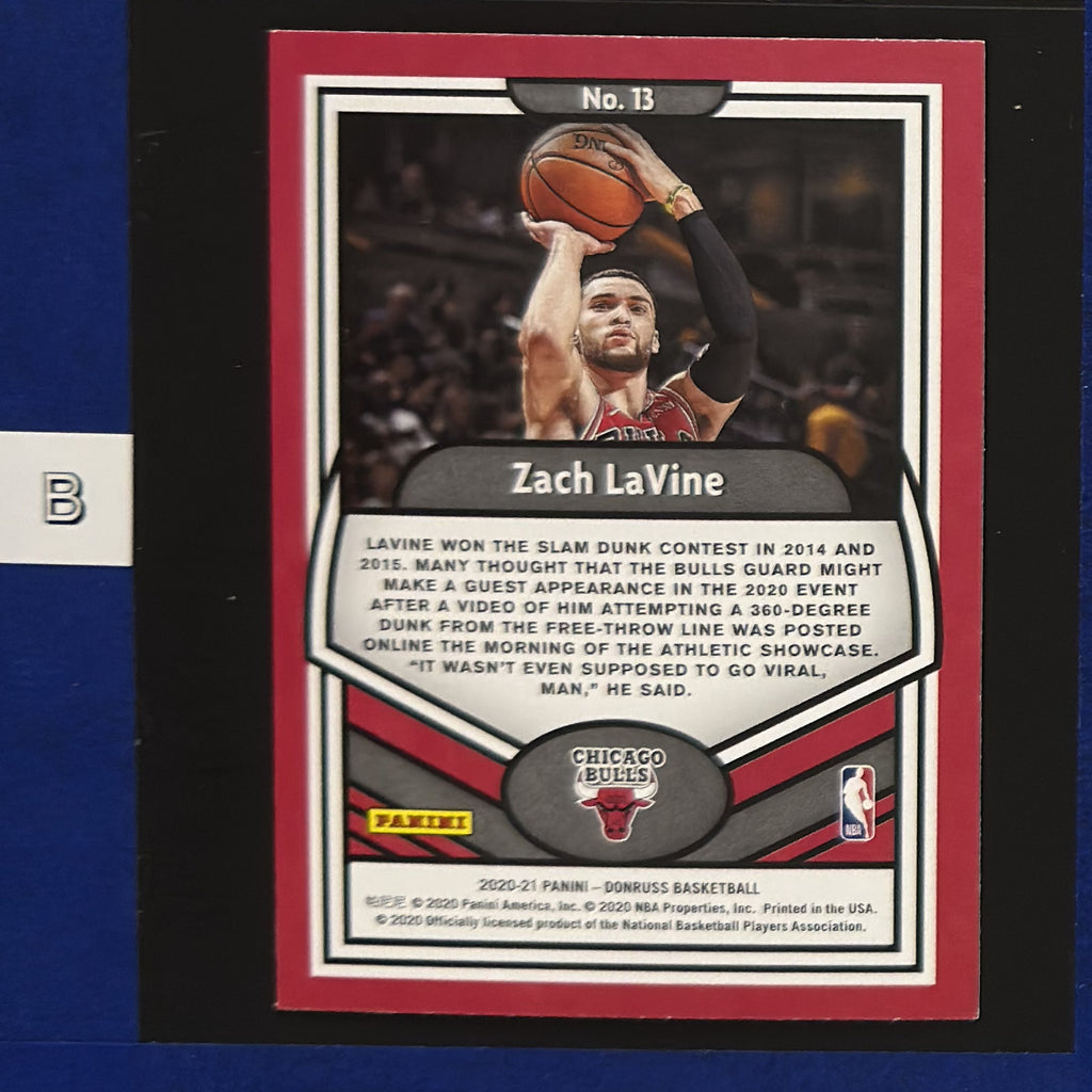 2020-21 Panini Donruss Complete Players Zach LaVine #13 — back view