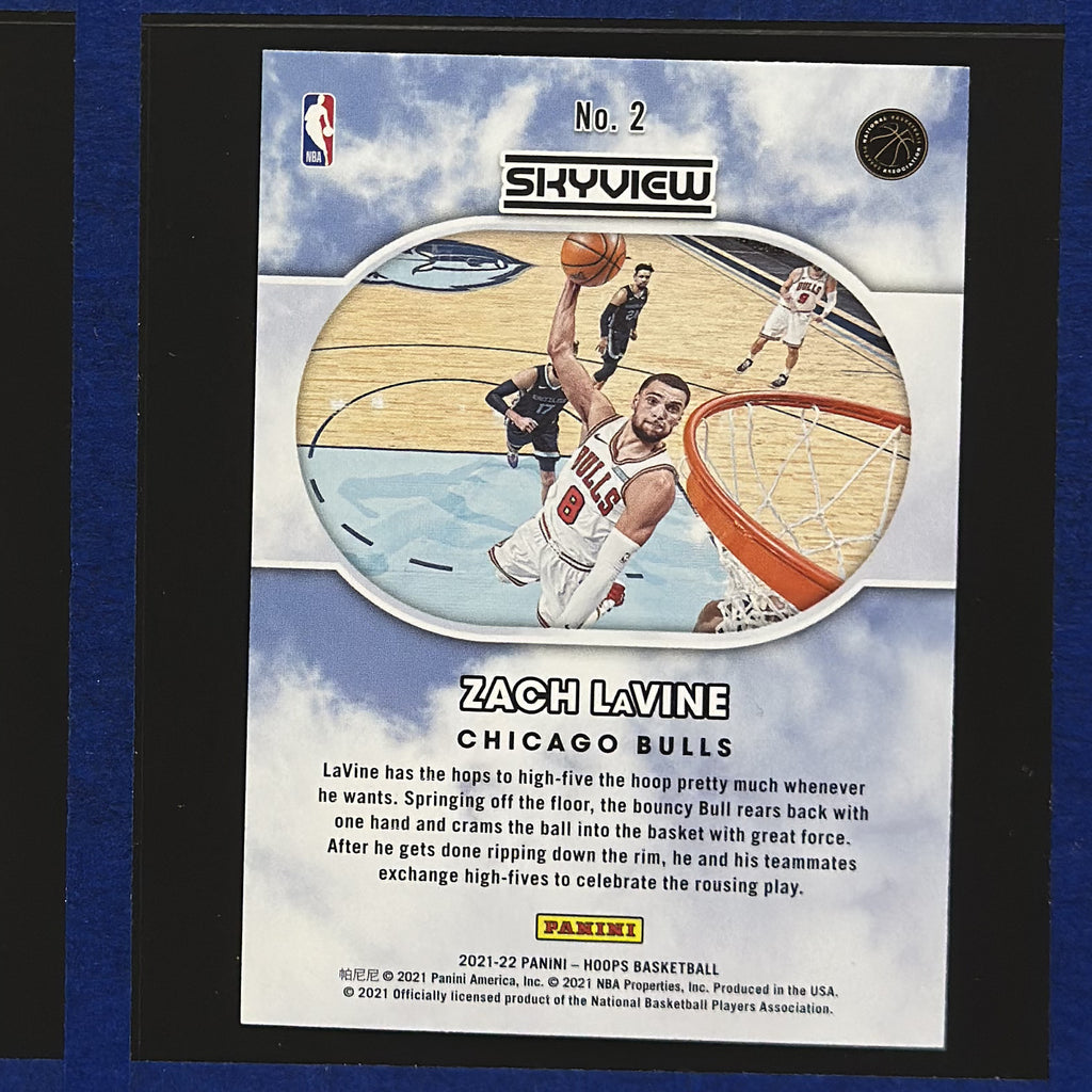 2021-22 Panini NBA Hoops Skyview Zach LaVine #2 — back view