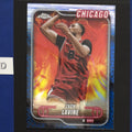 2024-25 Topps Chrome Basketball Blue Basketball Refractor Zach LaVine #84 — front view