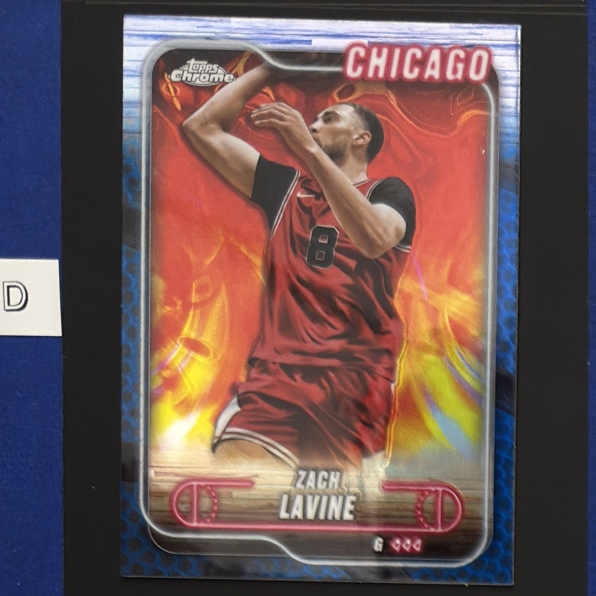 2024-25 Topps Chrome Basketball Blue Basketball Refractor Zach LaVine #84 — front view