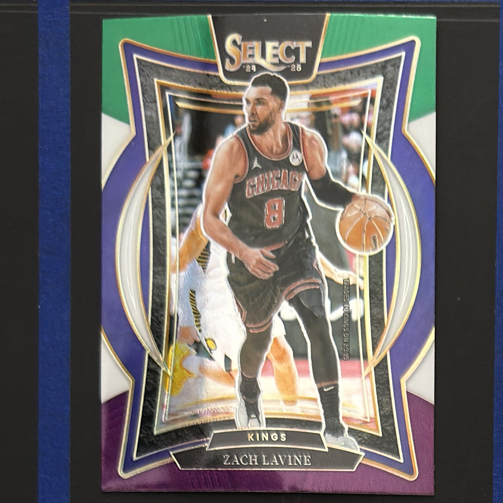 2024-25 Panini Select Concourse Green White Purple Prizm Zach LaVine #10 — front view