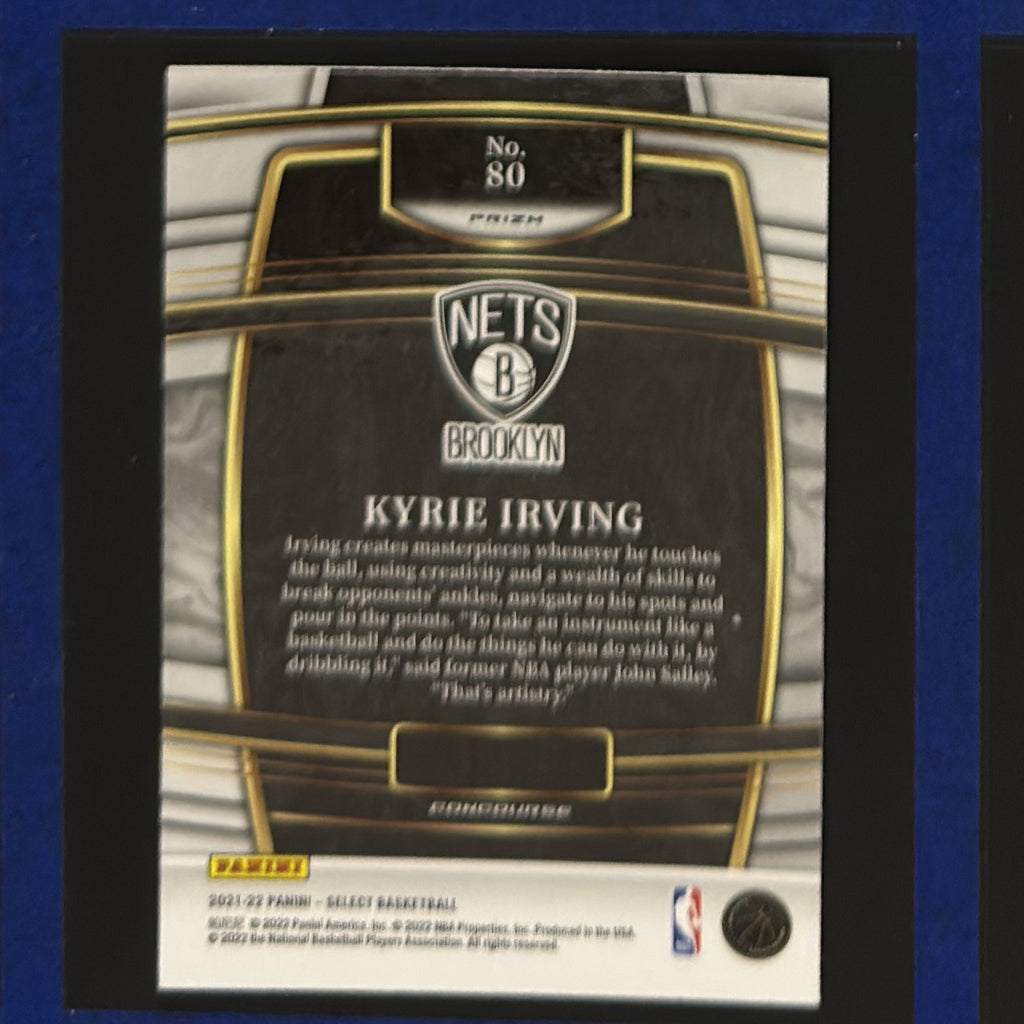 2021-22 Panini Select Concourse Orange Flash Prizm Kyrie Irving #80 — back view